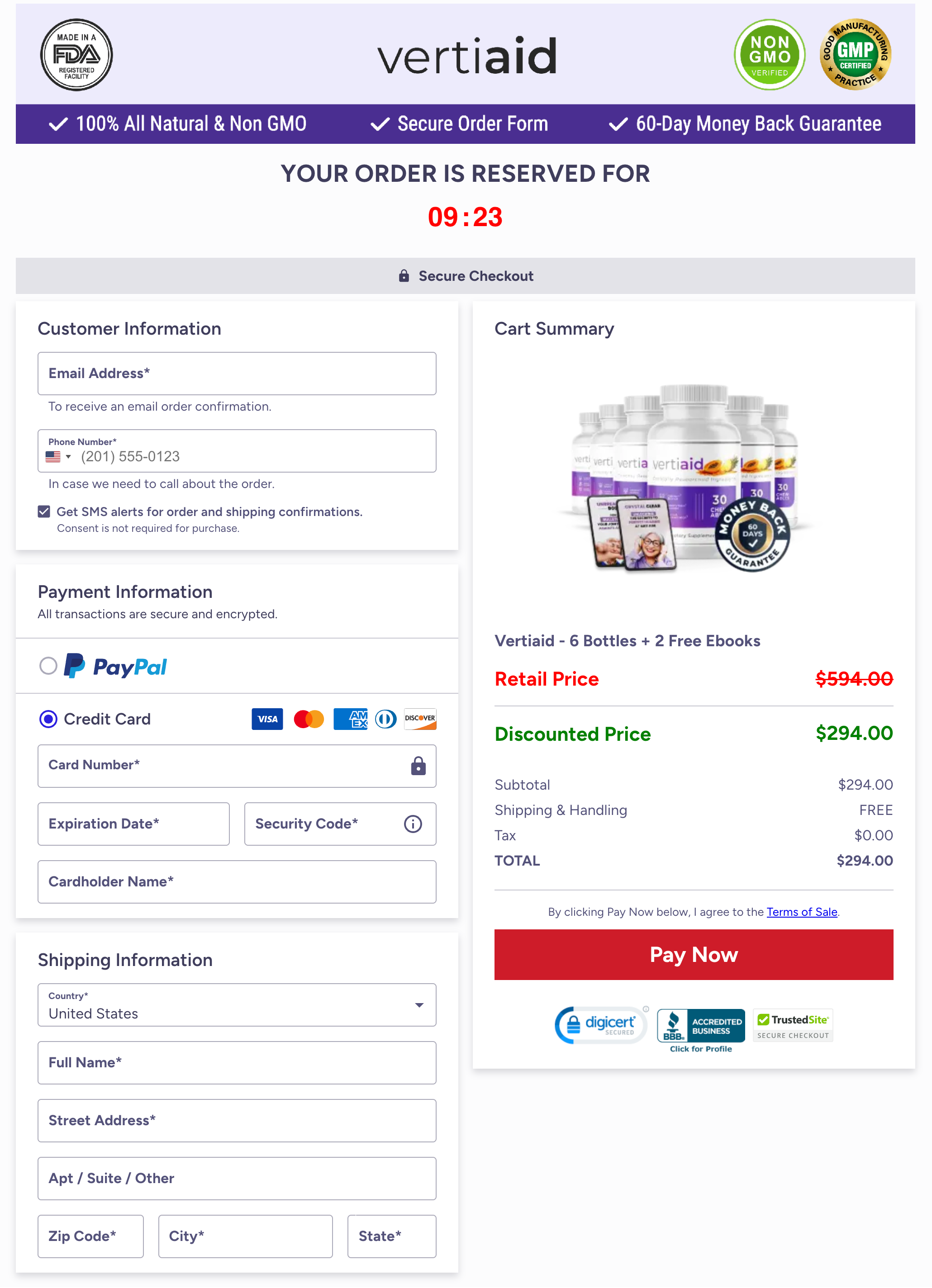 CelluCare Official Website Secure Order Page